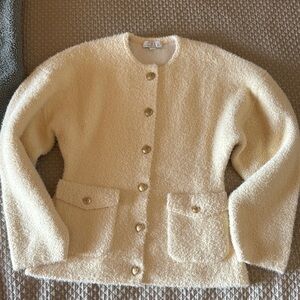 J.Crew Cream Textured Cardigan